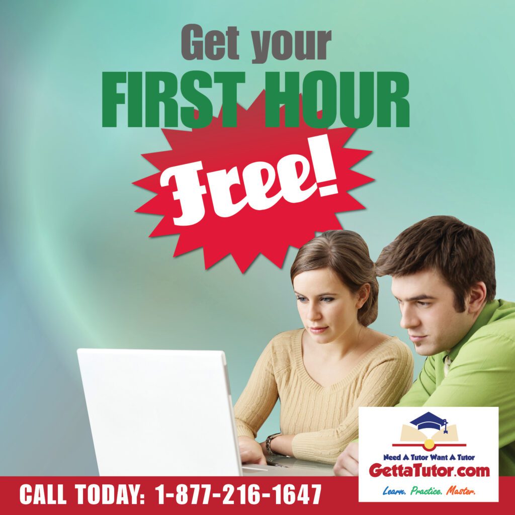 Need an chemistry tutor?  Give us a try and get your first hour of tutoring free.